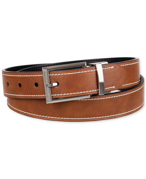 Club Room Men's Two-In-One Reversible Contrast Stitch Belt Large 38-40