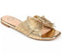 Journee Collection Women's Serlina Bow Flat Sandals Gold 8.5M