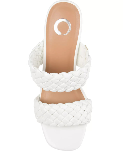 Journee Collection Women's Melissa Woven Sandals White 9.5W