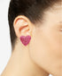 Inc Gold-Tone Mauve Tweed Heart Stud Earrings $29