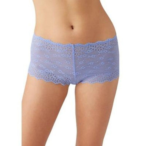 B.tempt'd by Wacoal Inspired Eyelet Boy Shorts Panties Pale Iris Size Large