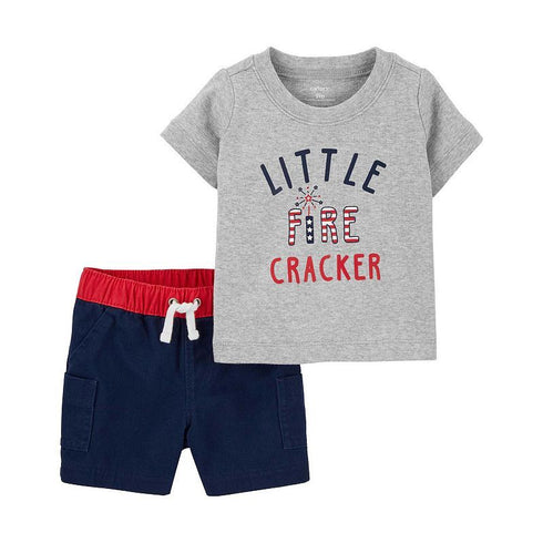 Carters Baby Boys 2-pc. Little Firecracker Short Set 12 Months