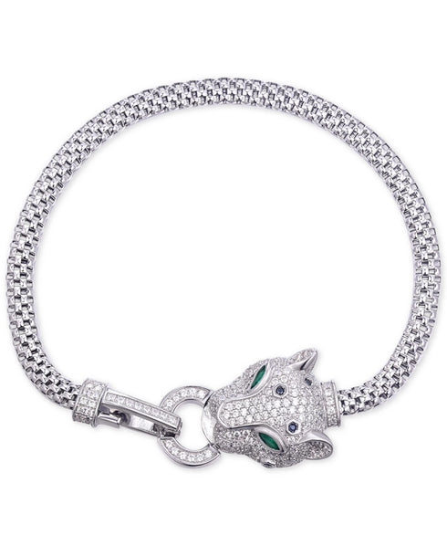 Tiara Cubic Zirconia Panther Bracelet in Sterling Silver MSRP $285