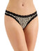 Jenni Women’s Lace-Trim Thong Leopard Size Large