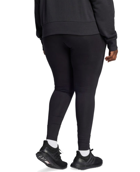 adidas Plus Size The Essentials Cotton-Blend Logo Leggings Black White 2X
