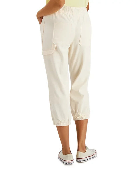 Style & Co Cotton Pull-On Capri Pants Egg Nog Size 2XL