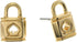 Kate Spade Gold Tone Lock & Spade Padlock Stud Earrings NWT