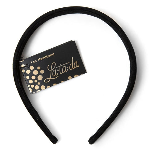 La-ta-da Velvet Headband - 1pc, Girl's Black New