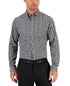 CLUB ROOM Men's Moral Slim Plaid Button-Down Dress Shirt Black & White Size S