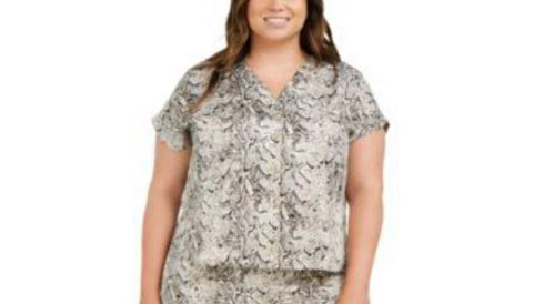 Inc Printed Pj Set Snake Skin Women's Plus Size 1X