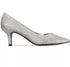 Easy Street Chiffon Pumps Pointed Toe Slip On Silver Glitter 7.5M
