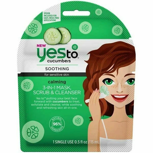 YesTo Cucumber Soothing 3 in 1 Scrub & Cleanser Mask Sensitive Skin