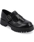 Journee Collection Women's Suvi Lug Sole Mary Jane Loafers Black Size 6.5M