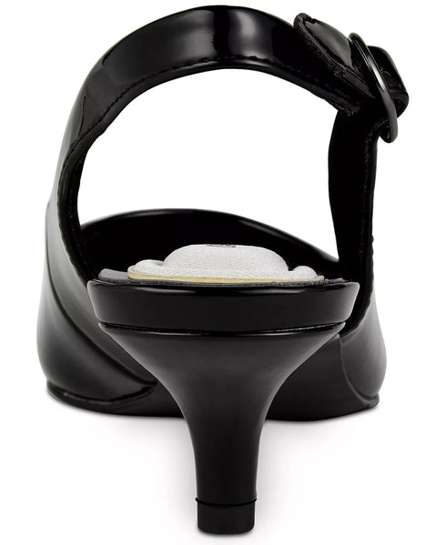 EASY STREET Faye Slingback Kitten-Heel Pumps Black Size 8W