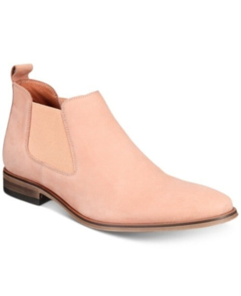 Bar III Mens Paxton Leather Almond Toe Ankle Chelsea Boots, Pink Size 12