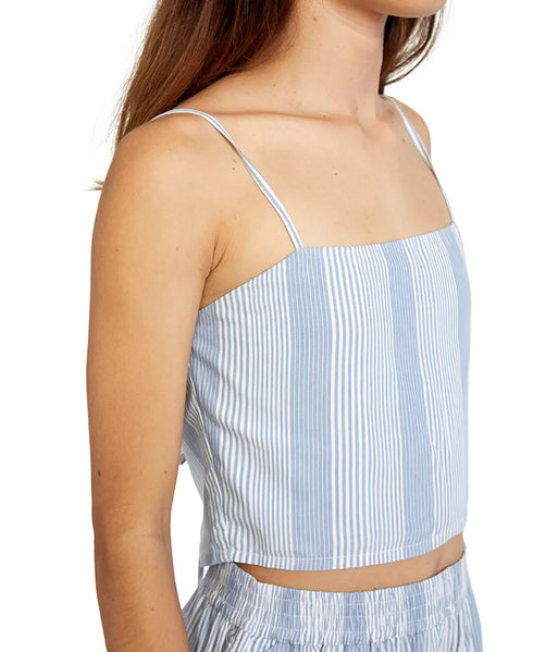 RVCA Juniors' Step Out Camisole Top Blue Size Large
