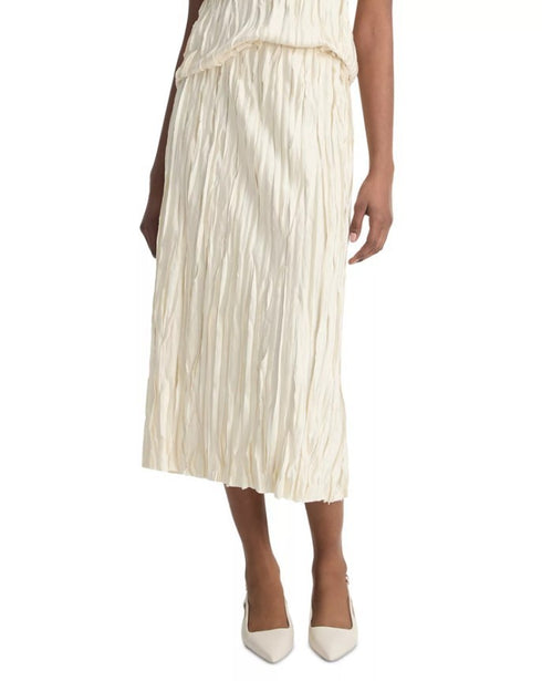Vince Crushed Strip Bias Skirt Pale Ivory 4