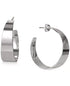 MACY'S Flat Round Hoop Earrings Sterling Silver