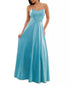 City Studios Juniors' Mesh-Back Glitter Ball Gown Cyan Blue 3