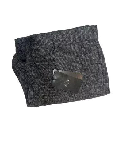 AX Armani Exchange Men's Slim Fit Wool Dress Pants 32 x 30 Grey Pindot