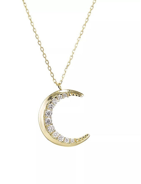 AQUA Sterling Silver Moon Pendant Necklace, 16"
