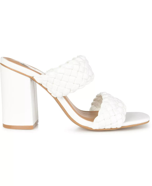 Journee Collection Women's Melissa Woven Sandals White 9.5W