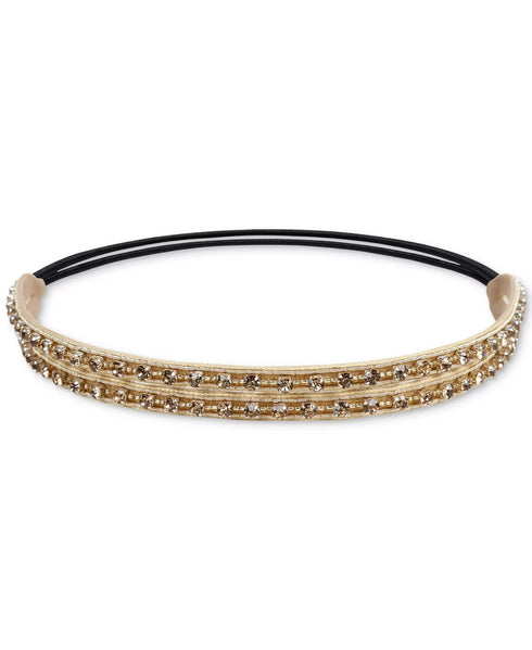 Deepa Gold-Tone Crystal, Bead & Braided Stretch Headband