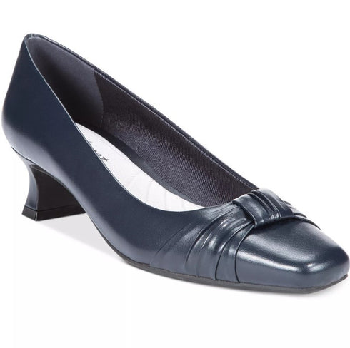 Easy Street Waive Pumps Solid Slip On Square Toe Navy 9M