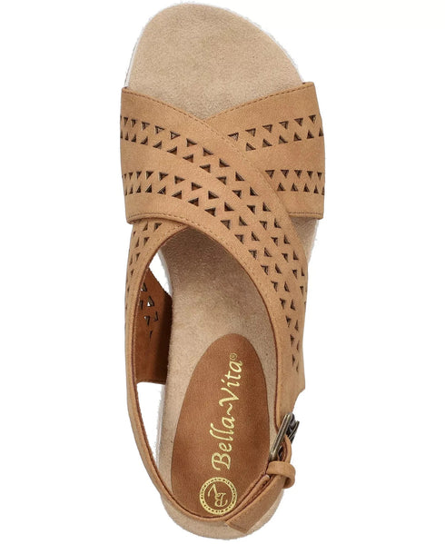 Bella Vita Women's Cosette Wedge Sandals Tan Size 7WW