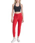 DKNY Sport Women's Drawstring Rhinestone Fleece Jogger Sweatpants Red Light XL
