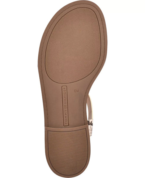 Tommy Hilfiger Women's Bennia Flat Sandal Snake Pattern Size 9.5M