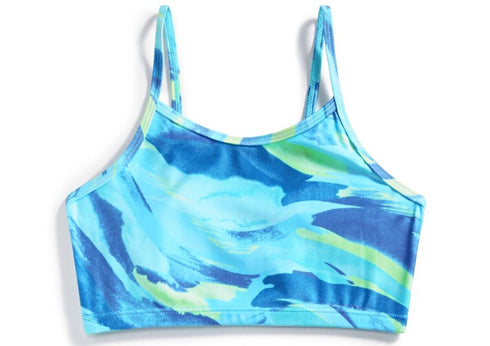 ID Ideology Toddler Girls Brushstroke Swimsuit Top Butterfly Blue Size 3T