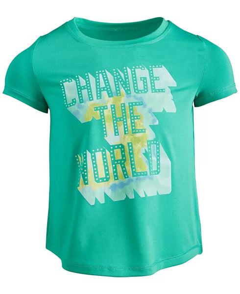 ID IDEOLOGY Toddler Girls Change the World T-Shirt True Green Size 3T