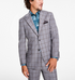 Tallia Men's Slim-Fit Stretch Plaid Suit Jacket Gray Brown Window Size 36S