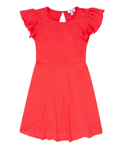 Speechless Big Girls Flutter Sleeve Dress Coral Size 16