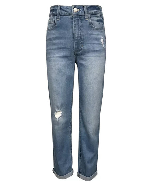 IMPERIAL STAR Big Girls High Rise Modern Cuffed Mom Jeans Size 14