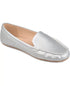 Journee Collection Women's Silver Halsey Perforated Loafers Shoe Size 8.5W