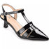 Journee Collection Women's Jazlynn T Strap Kitten Heel Pumps Black Patent 7.5 M