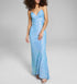 B Darlin Juniors' Sequinned Bungee-Back Gown Blue Pink Periwinkle 15/16