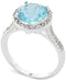 CHARTER CLUB Silver-Tone Pavé & Blue Crystal Halo Ring Size 5
