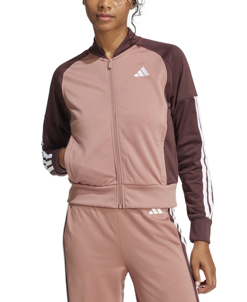 adidas Women's Colorblocked Tricot Tracksuit Jacket Warm Clay M