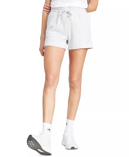 adidas Women's Essentials Small Logo Fleece Shorts Light Gray S