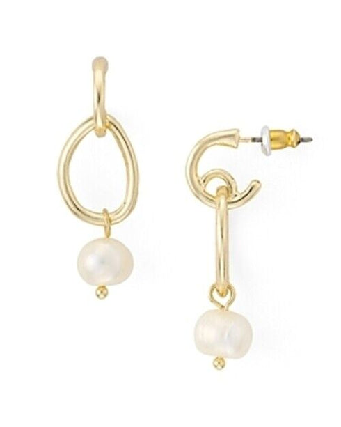 Aqua Cultured Freshwater Pearl Loop Drop Earrings