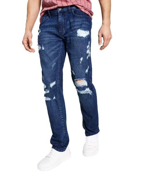 INC INTERNATIONAL CONCEPTS Men's Slim Straight Destroyed Washed Jeans 34 x 32