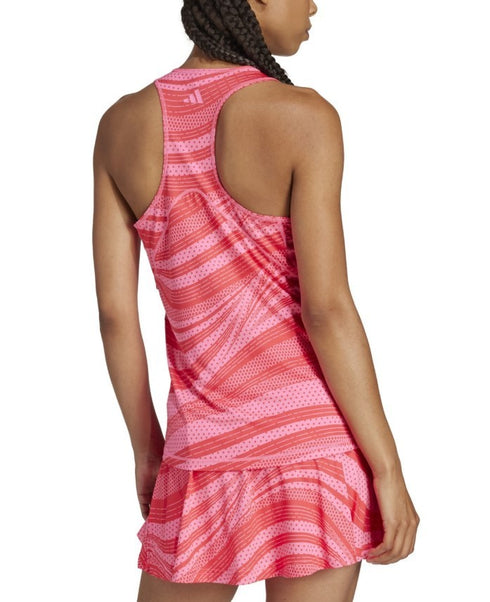 adidas Women's Club Slim-Fit Racerback Tank Top Lucid Pink S