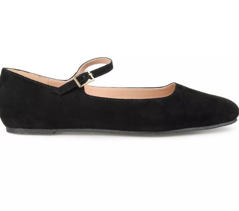 Journee Collection Women's Carrie Square Toe Mary Jane Flats Black 8.5M