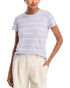 Anthony Thomas Melillo Slub Jersey Stripe Crewneck Ringer Tee Skyflower Stripe M