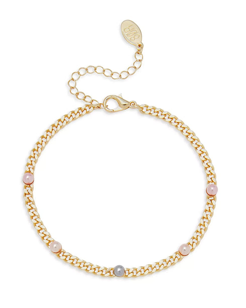 AQUA Tonal Imitation Pearl Link Bracelet