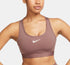 Nike Women's Swoosh Padded Medium-Impact Sports Bra Mauve XS