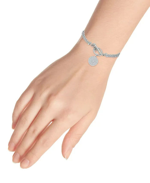 GIANI BERNINI Cubic Zirconia Pavé Disc Toggle Bracelet in Sterling Silver $250